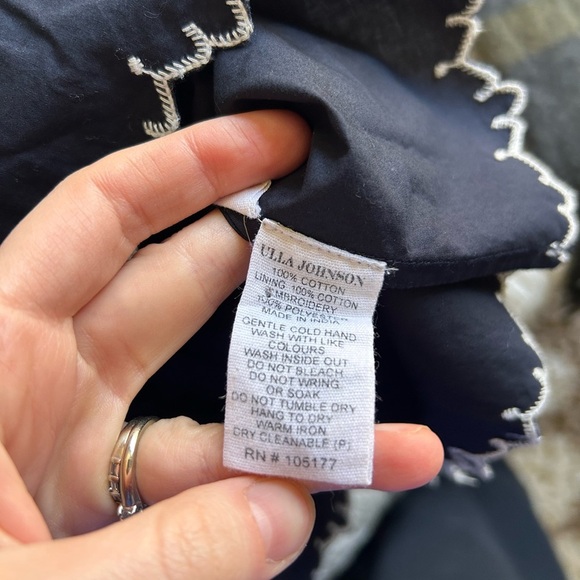 Ulla Johnson Ella Skirt Navy Embroidered Layered Tiered Scalloped Edge - Picture 5 of 6